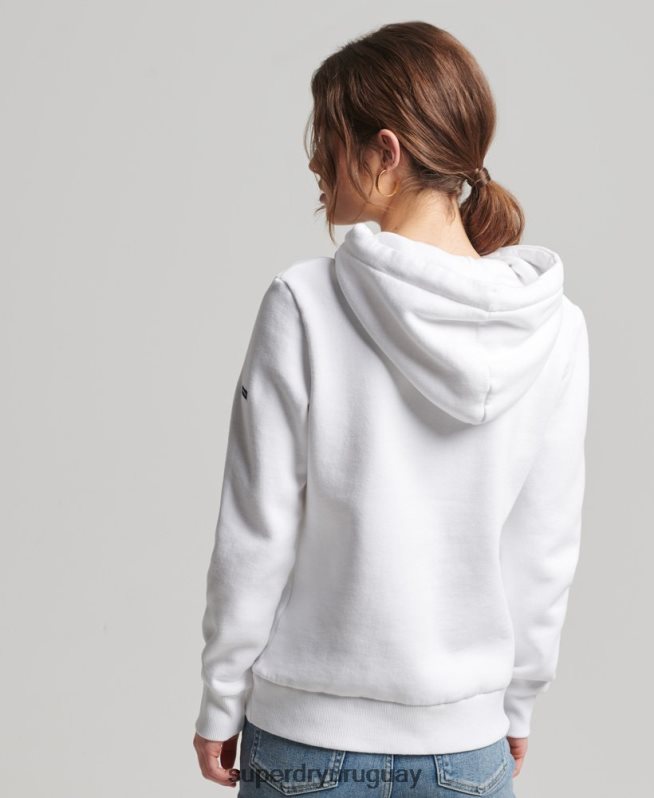 uy Superdry mujer sudadera con capucha y logo blanco DT2N8Z3484 ropa