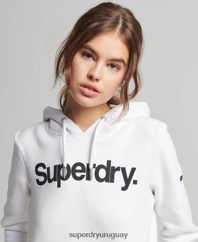 uy Superdry mujer sudadera con capucha y logo blanco DT2N8Z3484 ropa