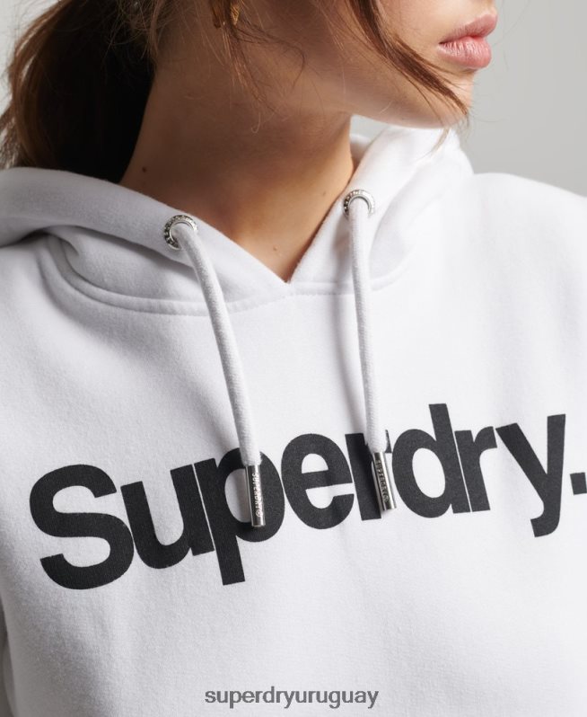 uy Superdry mujer sudadera con capucha y logo blanco DT2N8Z3484 ropa