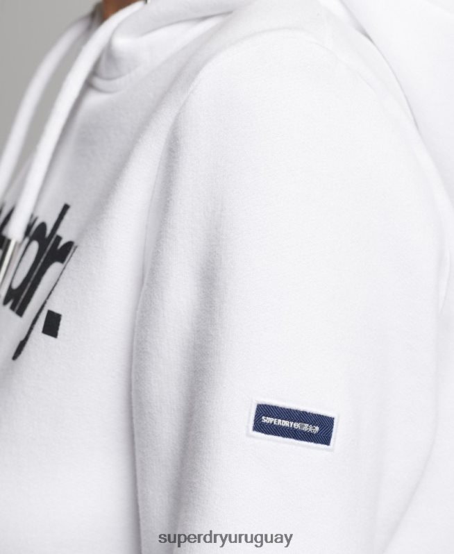 uy Superdry mujer sudadera con capucha y logo blanco DT2N8Z3484 ropa