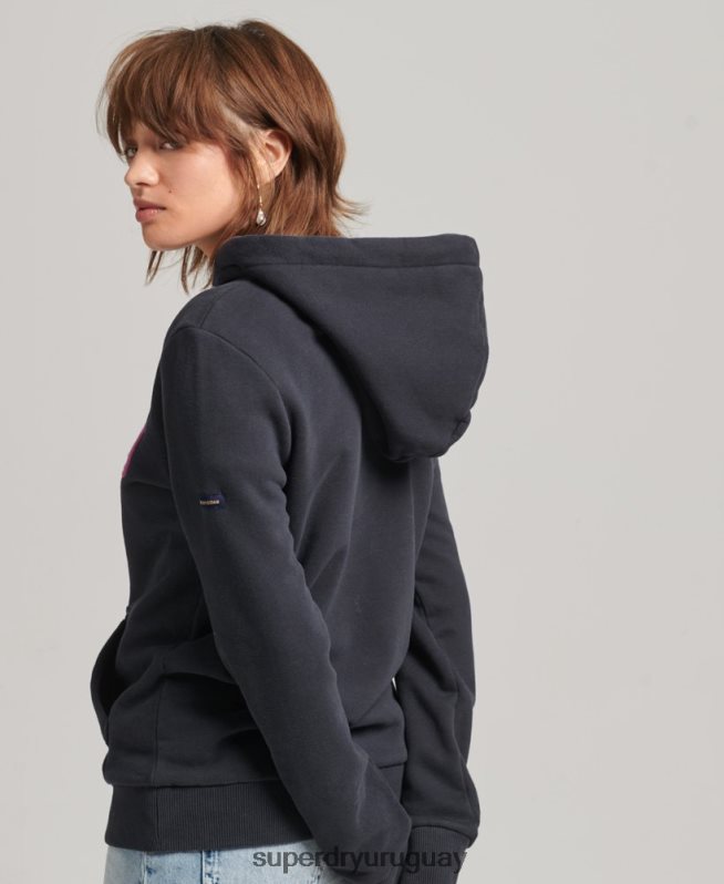 uy Superdry mujer sudadera con capucha y logo bordado Armada DT2N8Z3428 ropa