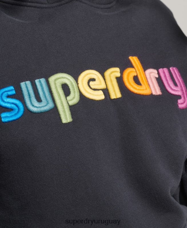 uy Superdry mujer sudadera con capucha y logo bordado Armada DT2N8Z3428 ropa