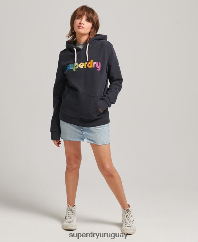 uy Superdry mujer sudadera con capucha y logo bordado Armada DT2N8Z3428 ropa