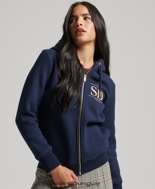 uy Superdry mujer sudadera con capucha y logo bordado Armada DT2N8Z6024 ropa