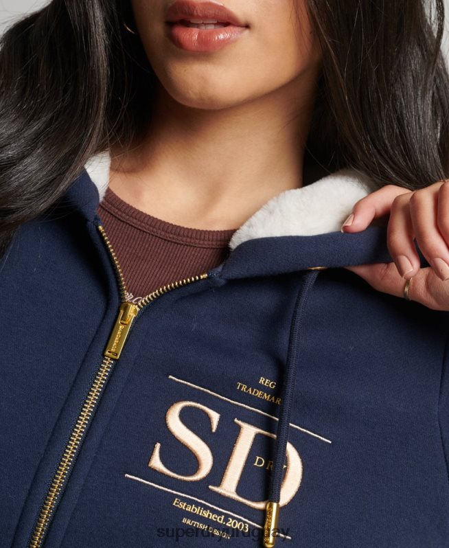 uy Superdry mujer sudadera con capucha y logo bordado Armada DT2N8Z6024 ropa