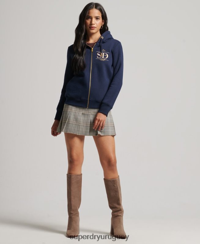 uy Superdry mujer sudadera con capucha y logo bordado Armada DT2N8Z6024 ropa