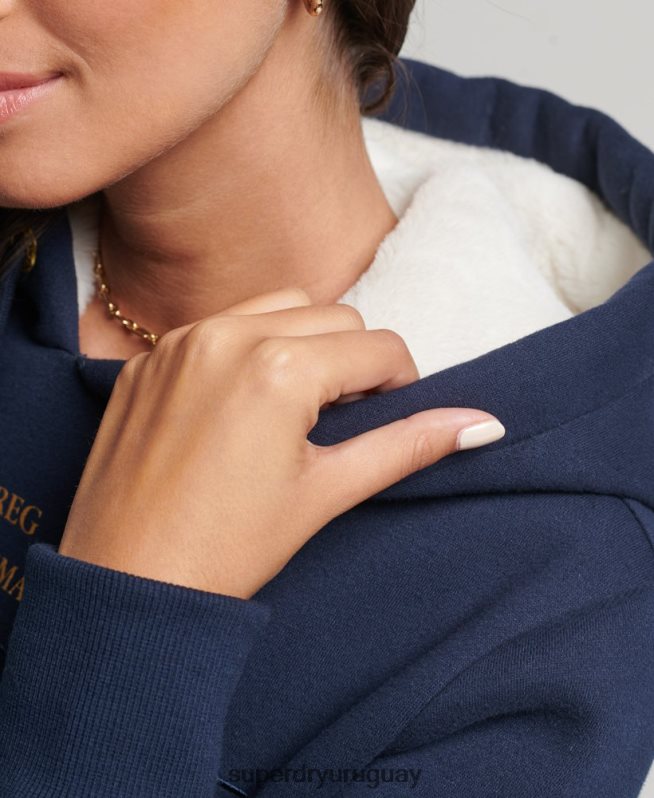 uy Superdry mujer sudadera con capucha y logo bordado Armada DT2N8Z6094 ropa