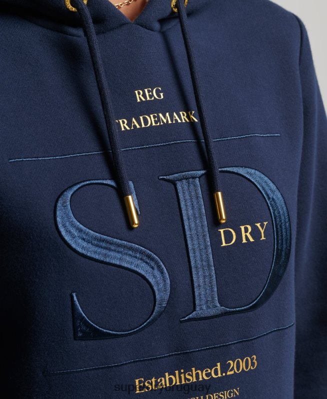 uy Superdry mujer sudadera con capucha y logo bordado Armada DT2N8Z6094 ropa
