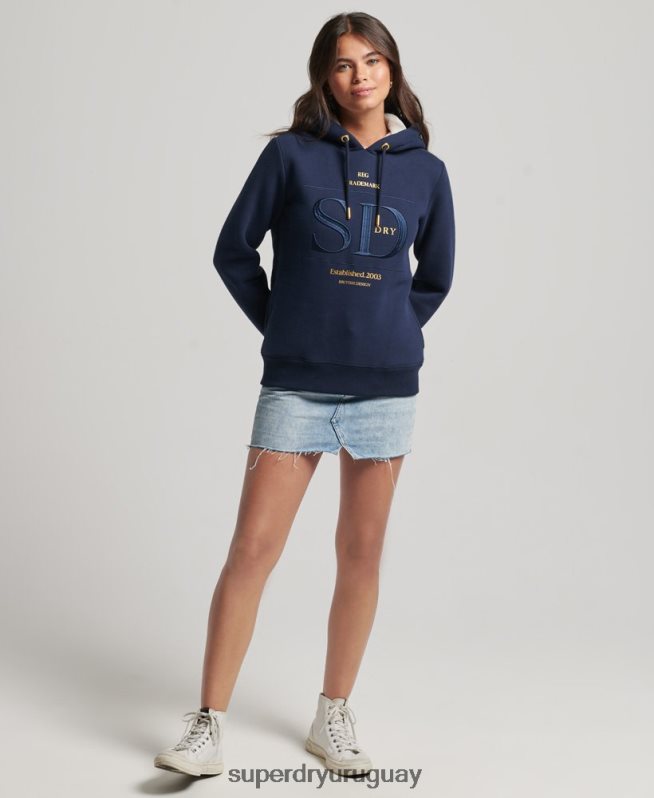 uy Superdry mujer sudadera con capucha y logo bordado Armada DT2N8Z6094 ropa