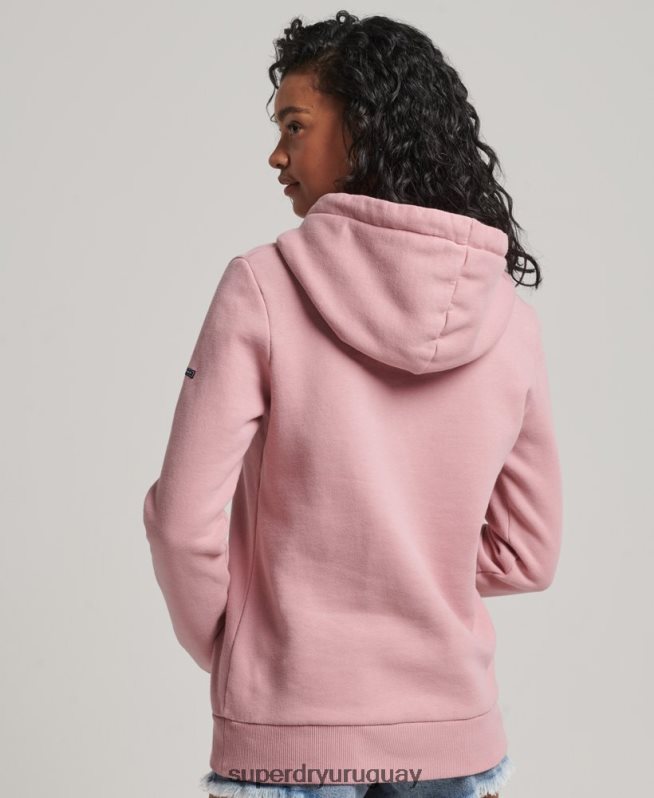 uy Superdry mujer sudadera con capucha y logo de algodón orgánico rosa DT2N8Z5967 ropa