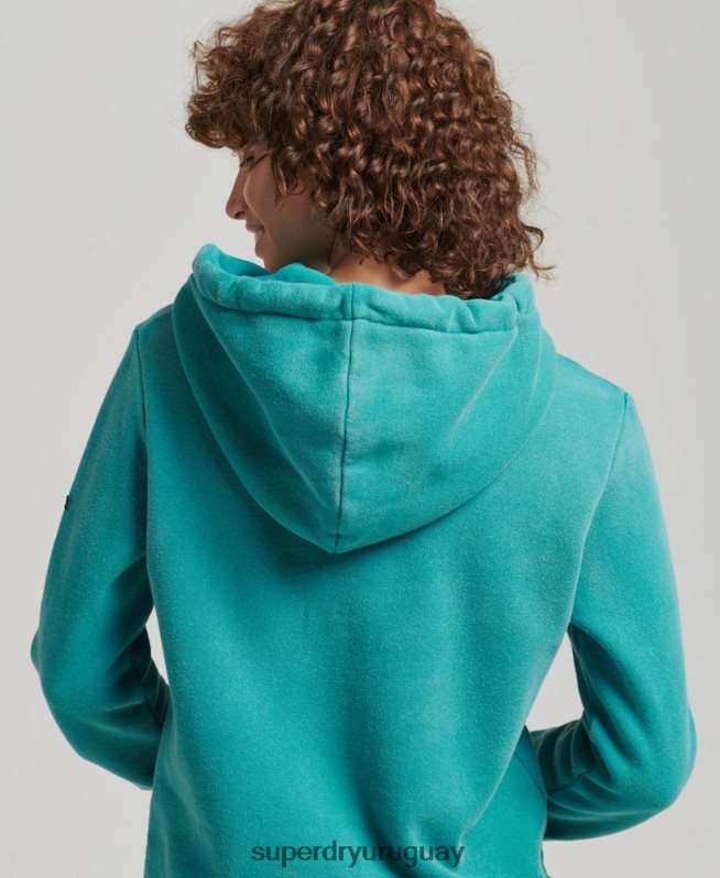 uy Superdry mujer sudadera con capucha y logo de los años 80 azul DT2N8Z6073 ropa