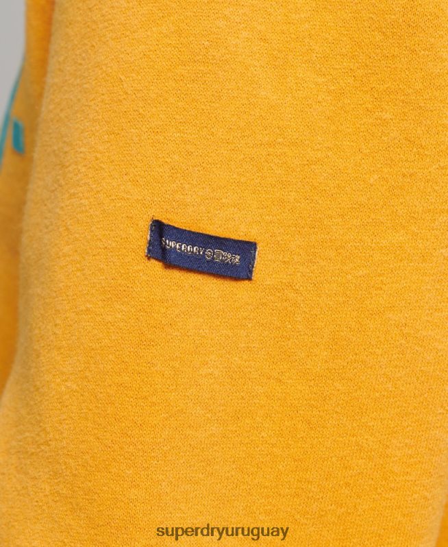 uy Superdry mujer sudadera con capucha y logo de los años 80 oro DT2N8Z5939 ropa
