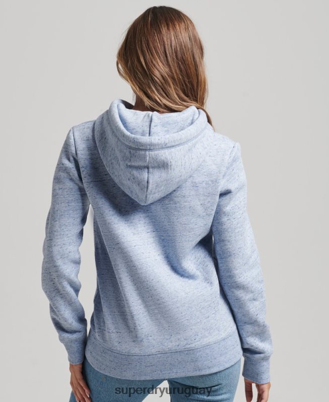 uy Superdry mujer sudadera con capucha y logo esencial de algodón orgánico azul claro DT2N8Z6117 ropa