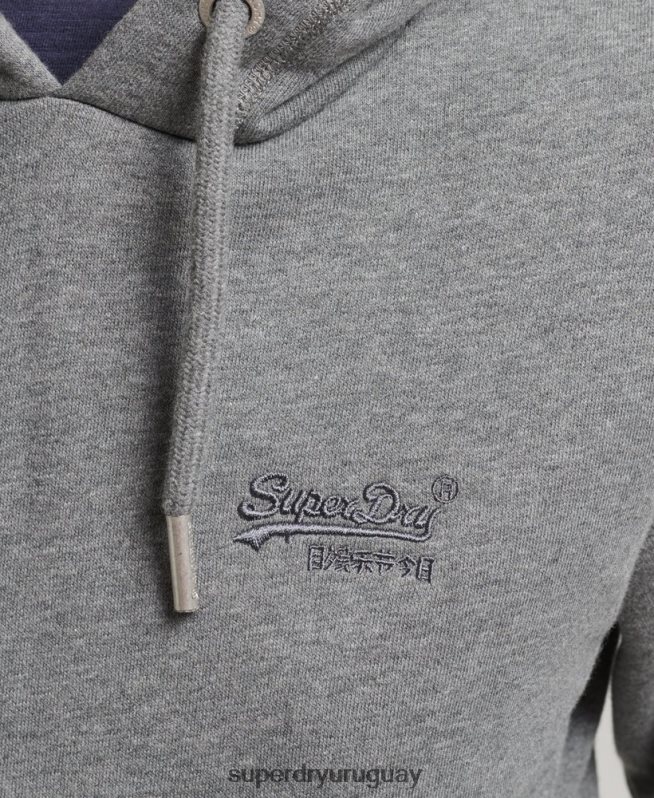 uy Superdry mujer sudadera con capucha y logo esencial de algodón orgánico gris DT2N8Z6108 ropa