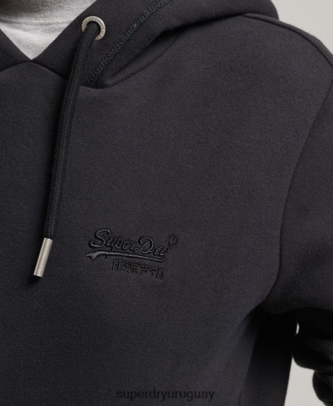 uy Superdry mujer sudadera con capucha y logo esencial de algodón orgánico negro DT2N8Z5766 ropa