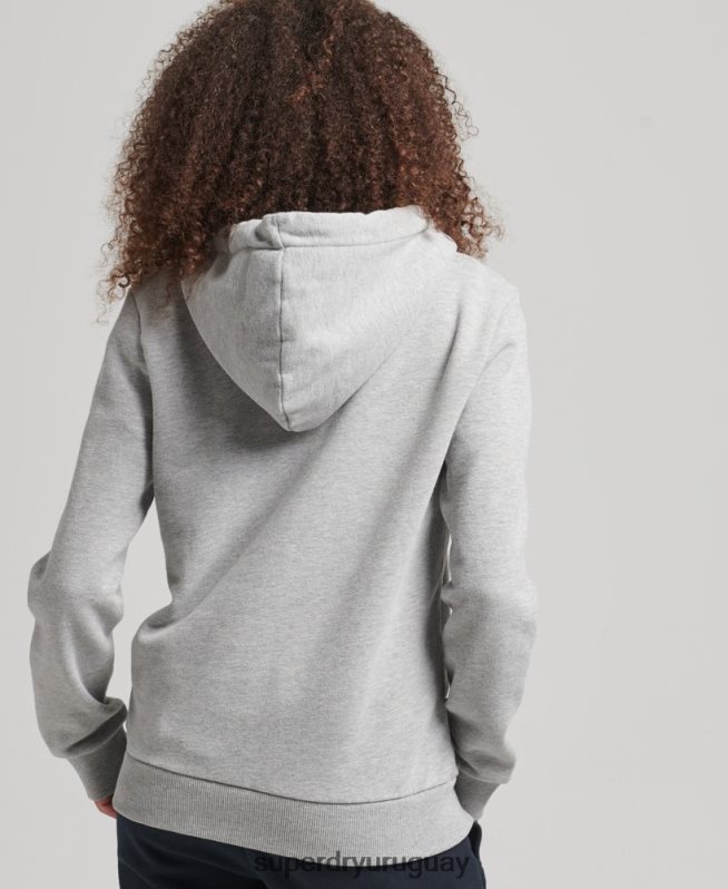uy Superdry mujer sudadera con capucha y logo gráfico de arcoíris gris DT2N8Z5892 ropa