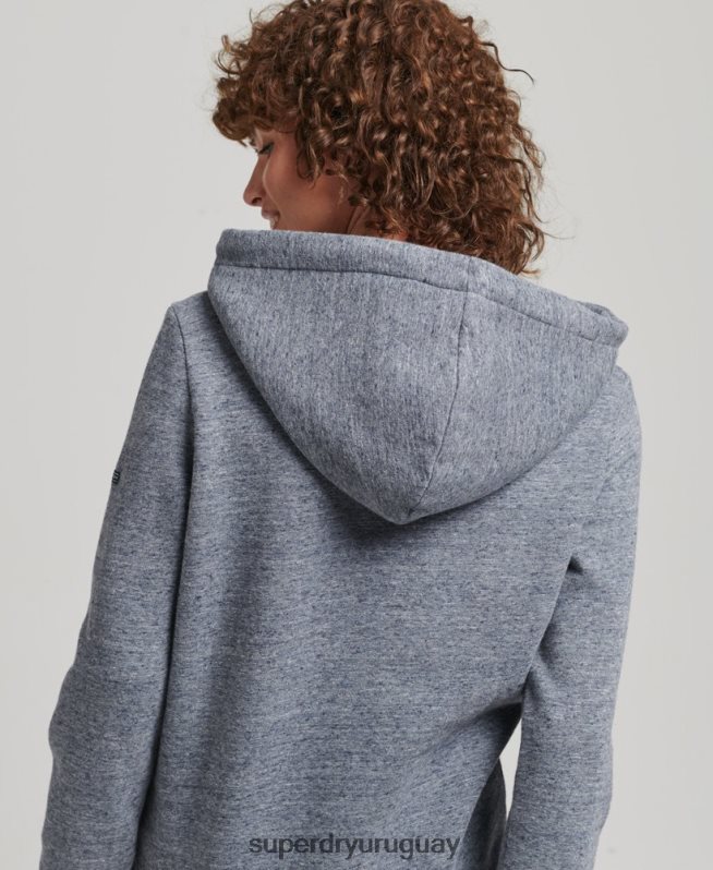 uy Superdry mujer sudadera con capucha y logo gráfico en relieve azul claro DT2N8Z3396 ropa
