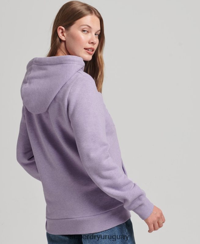 uy Superdry mujer sudadera con capucha y logo gráfico en relieve púrpura DT2N8Z5777 ropa