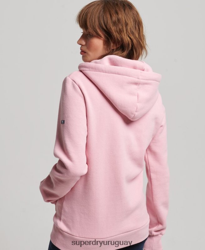 uy Superdry mujer sudadera con capucha y logo gráfico en relieve rosa DT2N8Z3338 ropa