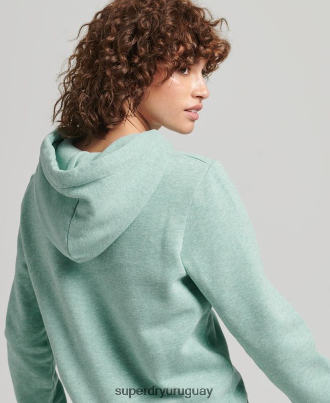 uy Superdry mujer sudadera con capucha y logo gráfico en relieve turquesa DT2N8Z5952 ropa