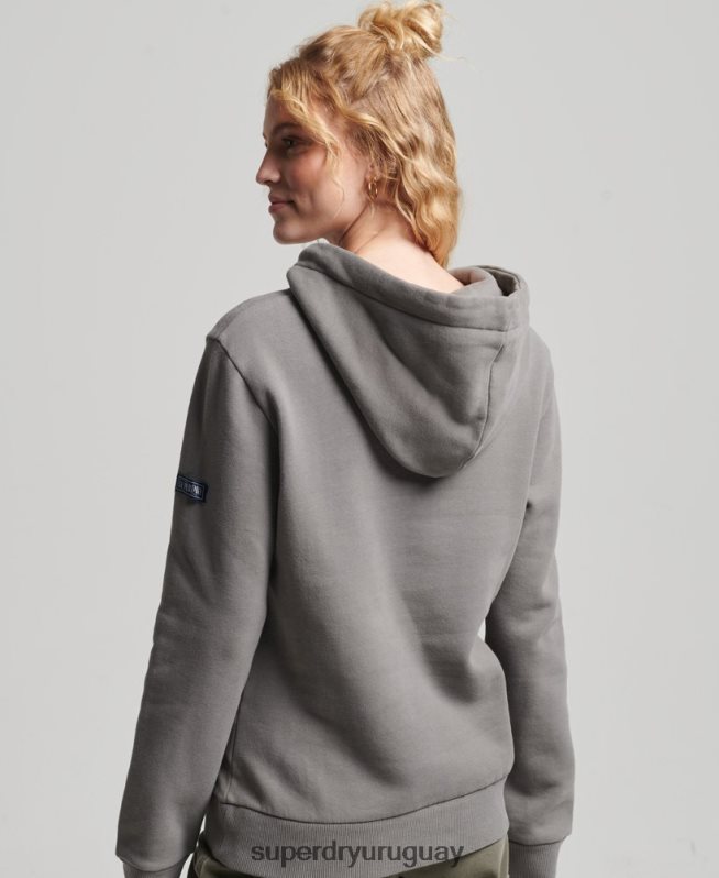 uy Superdry mujer sudadera con capucha y logo gráfico japonés gris DT2N8Z5753 ropa