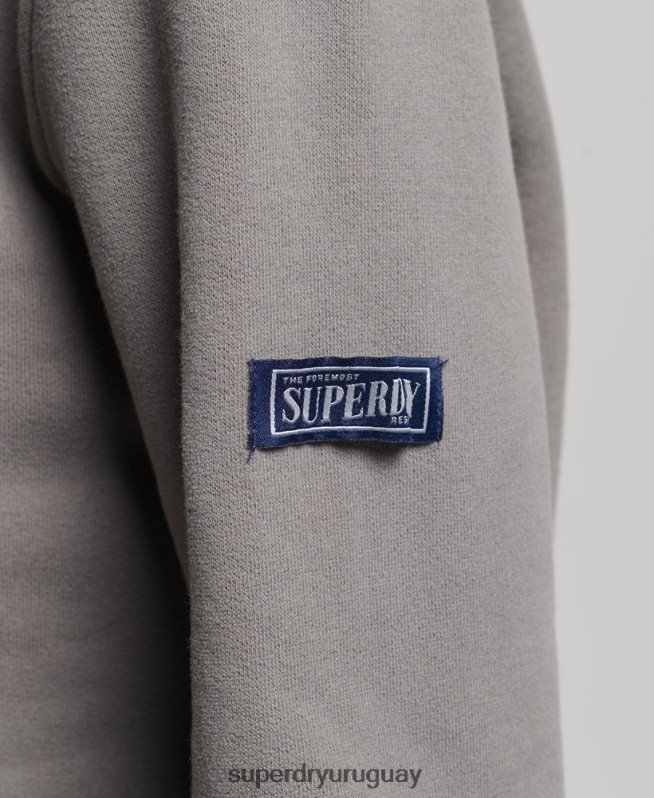 uy Superdry mujer sudadera con capucha y logo gráfico japonés gris DT2N8Z5753 ropa