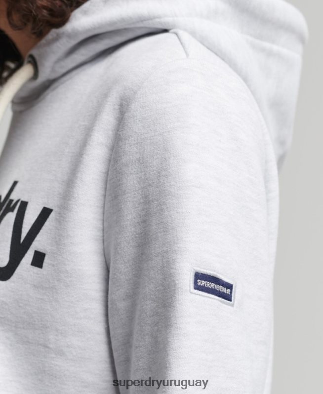 uy Superdry mujer sudadera con capucha y logo sin cepillar gris claro DT2N8Z3481 ropa