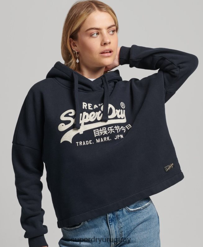 uy Superdry mujer sudadera con capucha y logo vintage Armada DT2N8Z5864 ropa