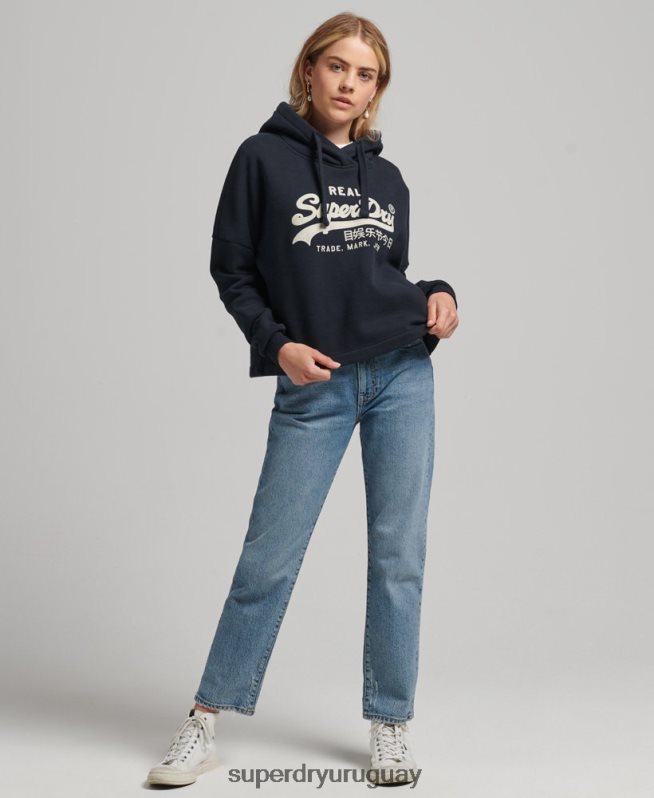uy Superdry mujer sudadera con capucha y logo vintage Armada DT2N8Z5864 ropa
