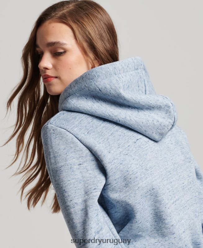 uy Superdry mujer sudadera con capucha y logo vintage azul claro DT2N8Z2320 ropa