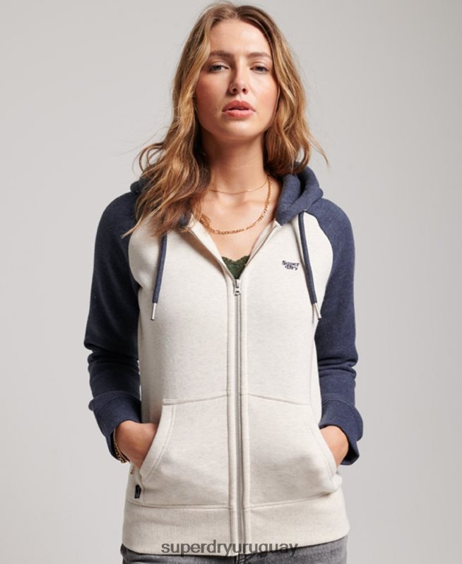 uy Superdry mujer sudadera con capucha y logo vintage bordado Armada DT2N8Z3272 ropa