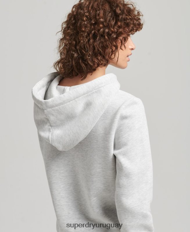 uy Superdry mujer sudadera con capucha y logo vintage con strass gris claro DT2N8Z5863 ropa