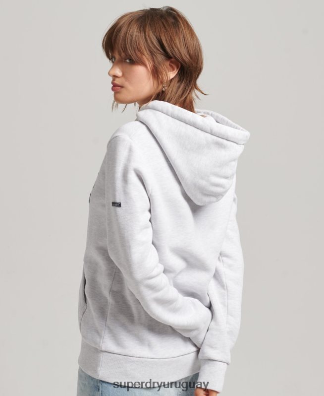 uy Superdry mujer sudadera con capucha y logo vintage gris claro DT2N8Z6152 ropa