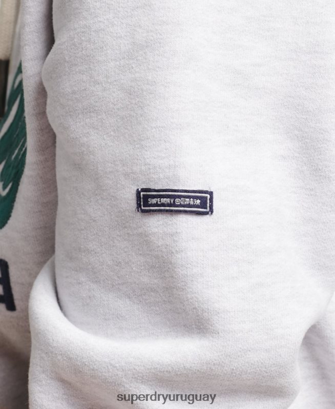 uy Superdry mujer sudadera con capucha y logo vintage gris claro DT2N8Z6152 ropa