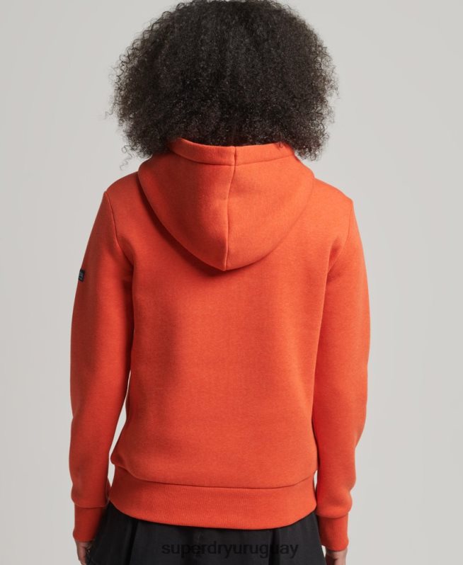 uy Superdry mujer sudadera con capucha y logo vintage naranja DT2N8Z3502 ropa