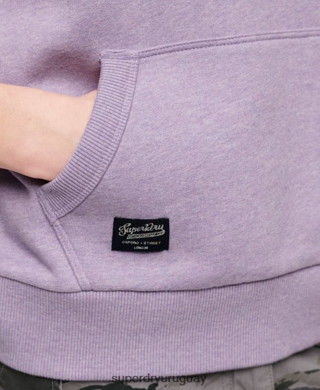 uy Superdry mujer sudadera con capucha y logo vintage neón púrpura DT2N8Z3282 ropa