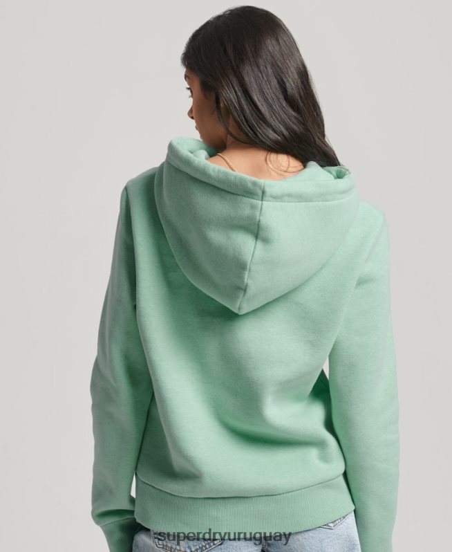 uy Superdry mujer sudadera con capucha y logo vintage neón verde DT2N8Z3334 ropa