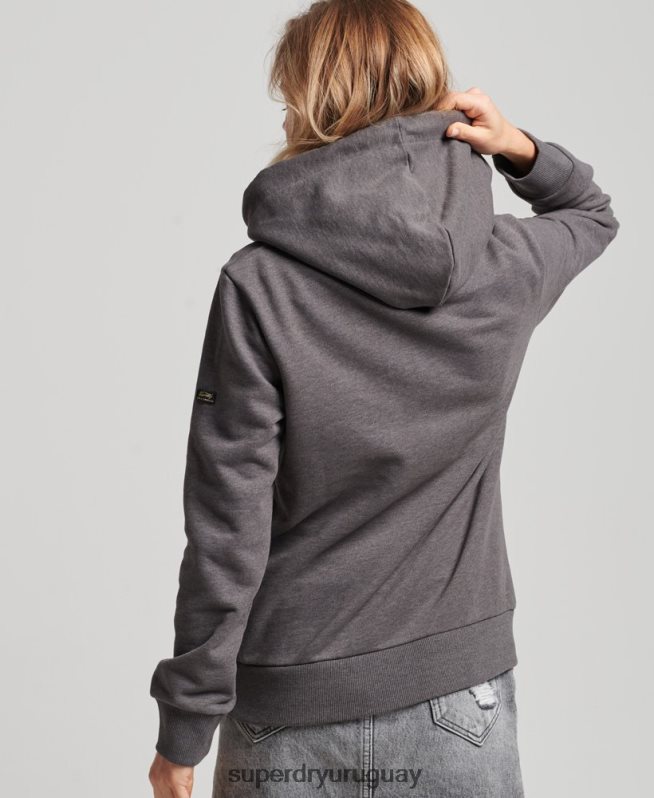 uy Superdry mujer sudadera con capucha y logo vintage negro DT2N8Z3440 ropa