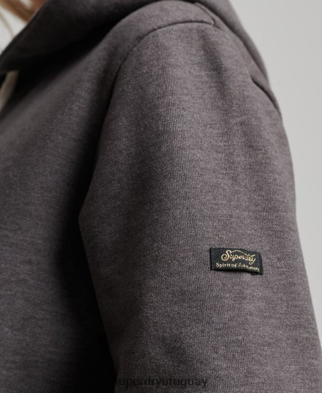 uy Superdry mujer sudadera con capucha y logo vintage negro DT2N8Z3440 ropa