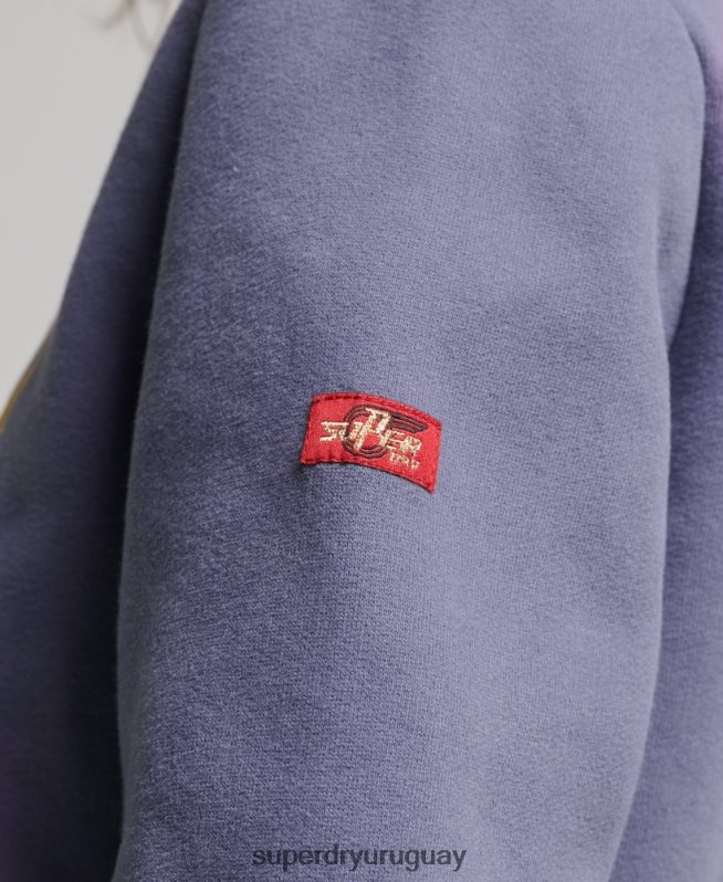 uy Superdry mujer sudadera con capucha y logo vintage púrpura DT2N8Z3322 ropa