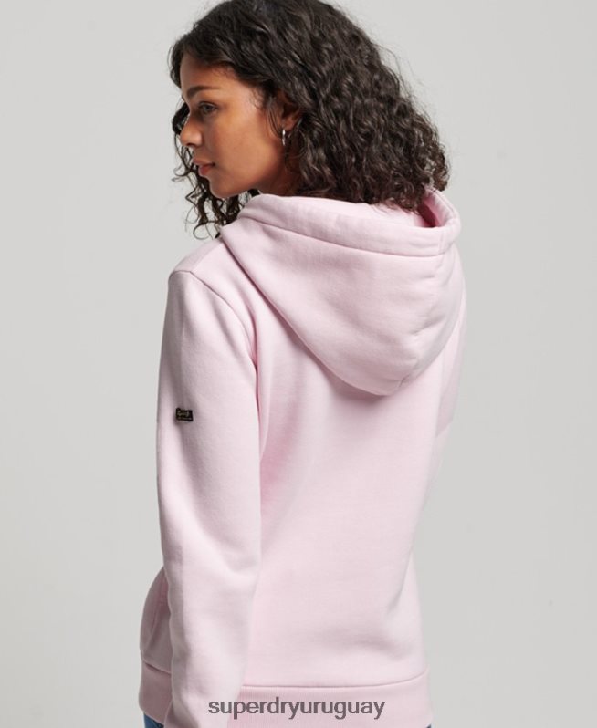 uy Superdry mujer sudadera con capucha y logo vintage rosa DT2N8Z2219 ropa