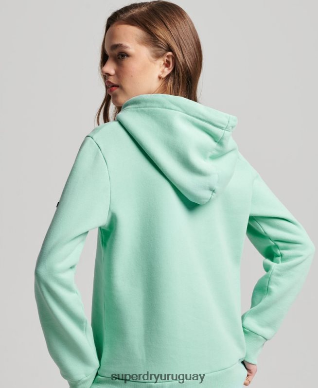 uy Superdry mujer sudadera con capucha y logo vintage verde DT2N8Z2294 ropa