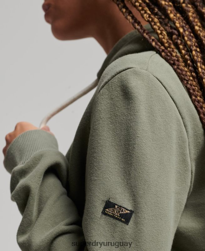 uy Superdry mujer sudadera con capucha y logo vintage verde DT2N8Z3276 ropa