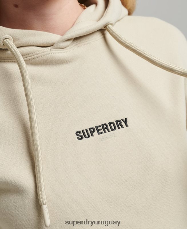 uy Superdry mujer sudadera con capucha y micro logo beige DT2N8Z5884 ropa