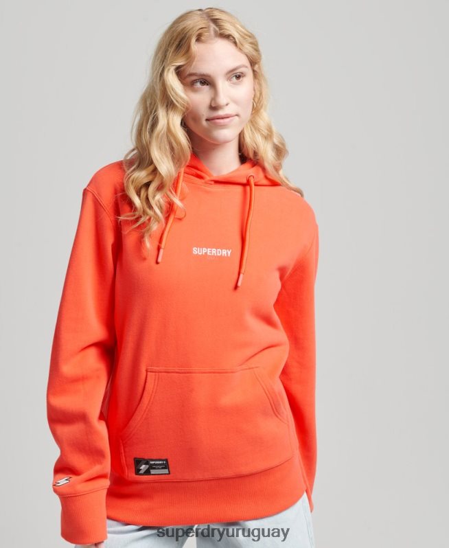 uy Superdry mujer sudadera con capucha y micro logo coral DT2N8Z5812 ropa