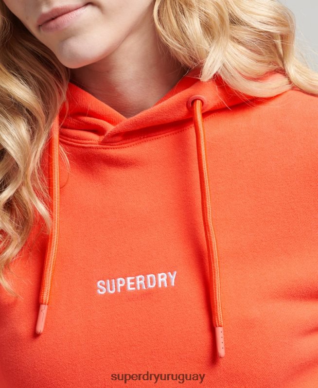 uy Superdry mujer sudadera con capucha y micro logo coral DT2N8Z5812 ropa
