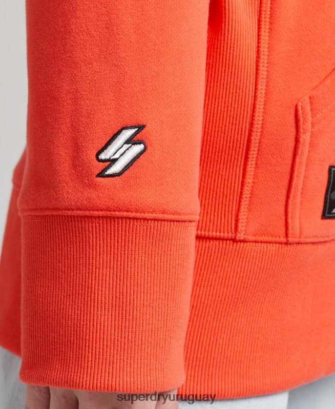 uy Superdry mujer sudadera con capucha y micro logo coral DT2N8Z5812 ropa