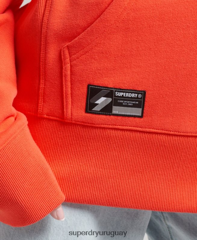 uy Superdry mujer sudadera con capucha y micro logo coral DT2N8Z5812 ropa