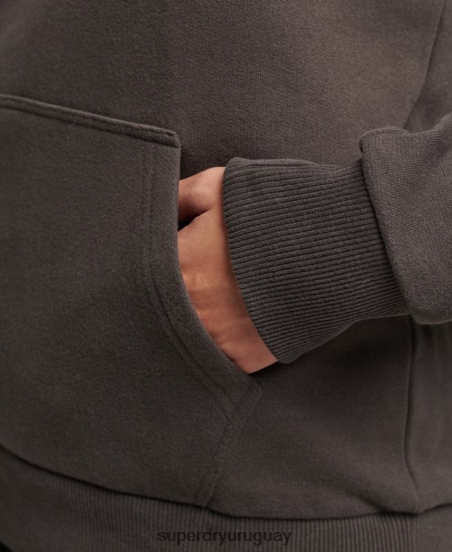 uy Superdry mujer sudadera con capucha y motivo del centro de la ciudad gris oscuro DT2N8Z6079 ropa