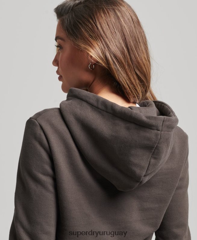 uy Superdry mujer sudadera con capucha y motivo del centro de la ciudad gris oscuro DT2N8Z6079 ropa